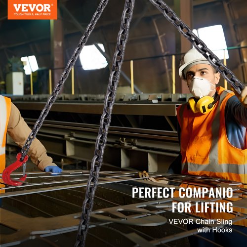 Chain Sling 516 inch x 10 ft Lifting Chains with Hooks G80 Engine Chain
