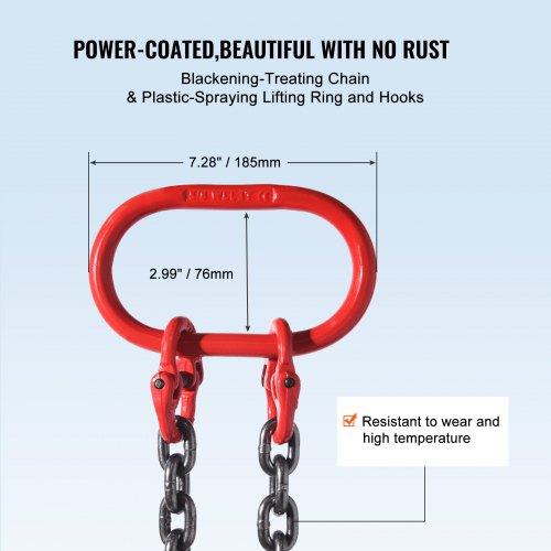 Chain Sling 516 inch x 5 ft Lifting Chains with Hooks G80 Engine Chain