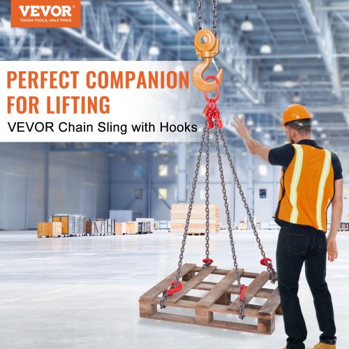 Chain Sling 516 inch x 5 ft Lifting Chains with Hooks G80 Engine Chain