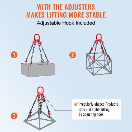 Chain Sling 516 inch x 5 ft Lifting Chains with Hooks G80 Engine Chain