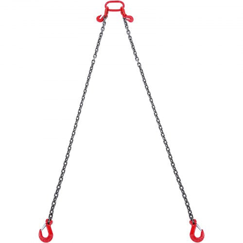 38 x 6 Chain Sling 2 Legs G80 Lifting Chain with Grab Hooks 11000 lbs