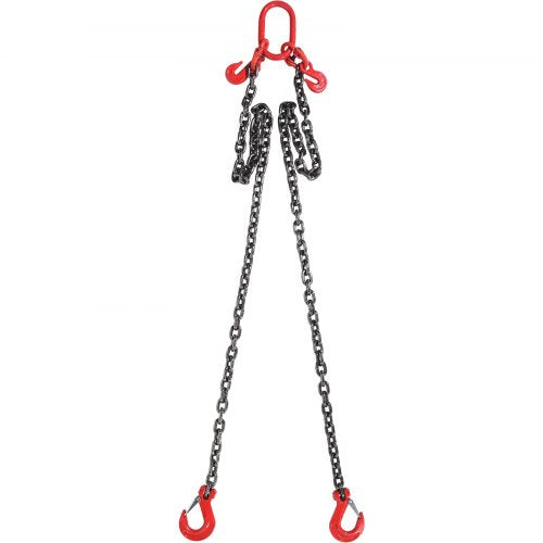 38 x 6 Chain Sling 2 Legs G80 Lifting Chain with Grab Hooks 11000 lbs