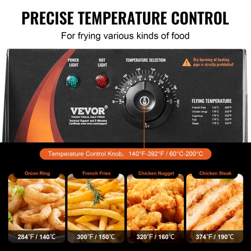 Commercial Electric Deep Fryer Countertop Deep Fryer 3000W 18Qt 17L