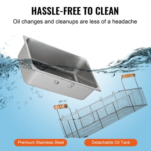 Commercial Electric Deep Fryer Countertop Deep Fryer 3000W 18Qt 17L