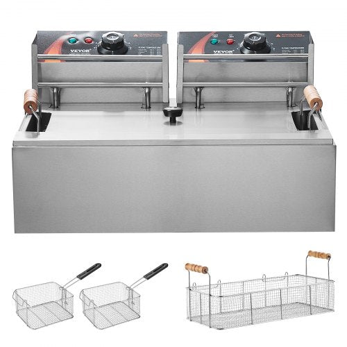 Commercial Electric Deep Fryer Countertop Deep Fryer 3000W 18Qt 17L