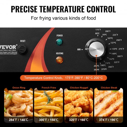 Commercial Deep Fryer 1750W Electric Countertop Fryer with Basket
