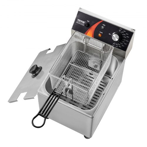 Commercial Deep Fryer 1750W Electric Countertop Fryer with Basket
