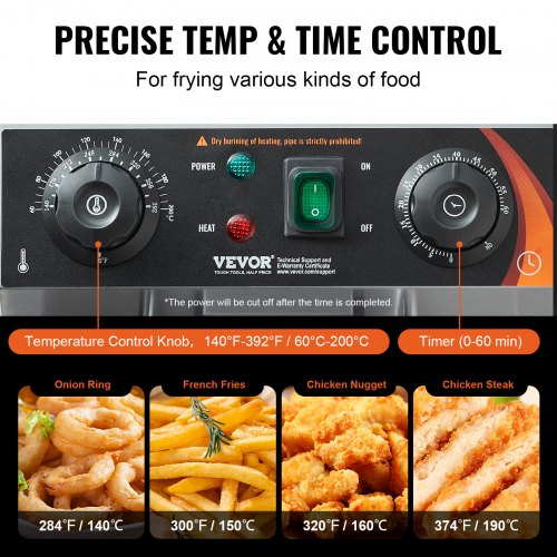 Commercial Deep Fryer 1500W Electric Countertop With Basket 116Qt 11L