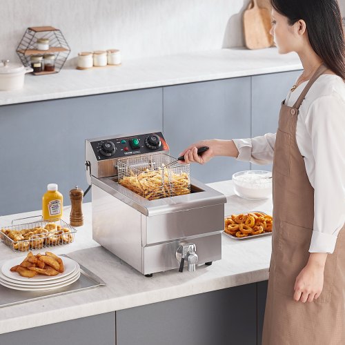 Commercial Deep Fryer 1500W Electric Countertop With Basket 116Qt 11L