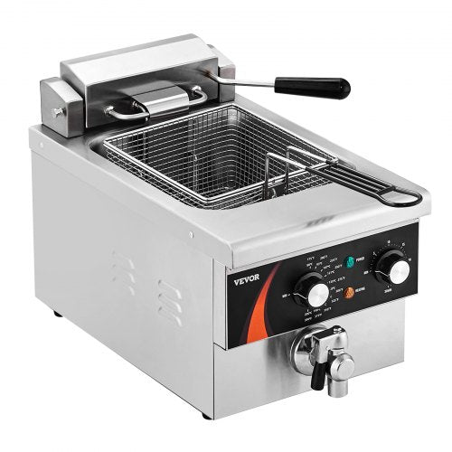 Commercial Deep Fryer 1750W Electric Countertop Fryer with Basket 9Qt 85