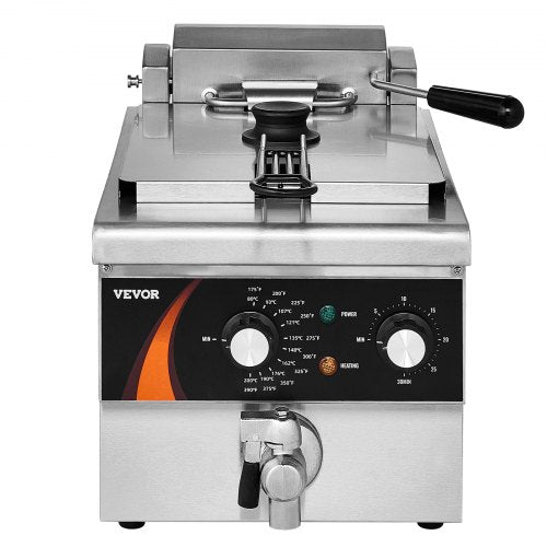 Commercial Deep Fryer 1750W Electric Countertop Fryer with Basket 9Qt 85