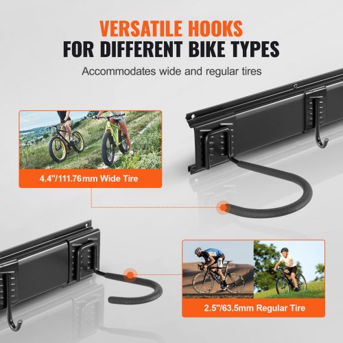 Bike Storage Rack 6 Bike Racks and 3 Helmets Hooks Wall Mount Bike Storage