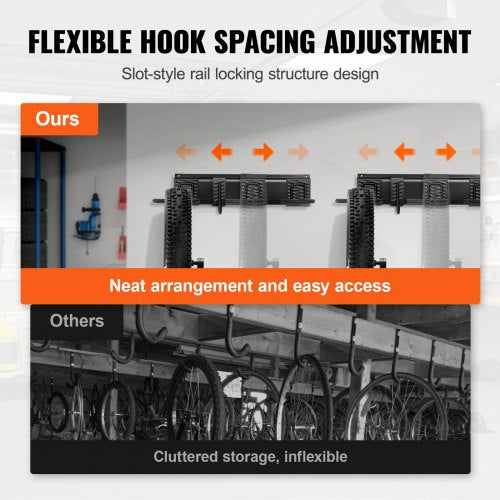 Bike Storage Rack 6 Bike Racks and 6 Helmets Hooks Wall Mount Bike Storage