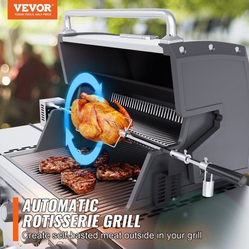 Universal Grill Rotisserie Kit for Grills Electric BBQ Grill with 110V 9W