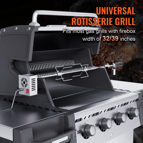 Universal Grill Rotisserie Kit for Grills Electric BBQ Grill with 110V 9W