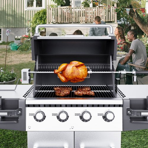 Universal Grill Rotisserie Kit for Grills Electric BBQ Grill with 110V 9W
