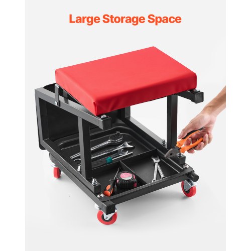 Mechanic Stool 300 lbs Capacity Garage SeatWork Stool with Wheels 360°