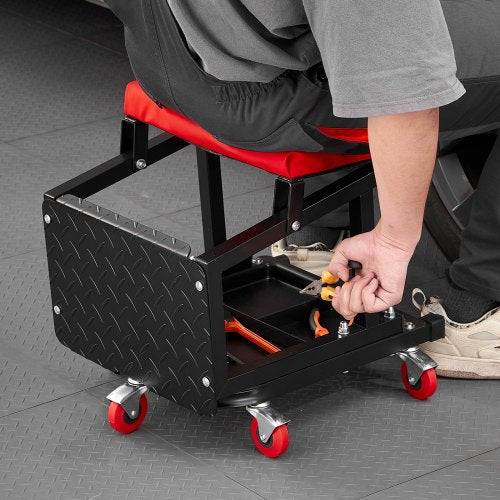 Mechanic Stool 300 lbs Capacity Garage SeatWork Stool with Wheels 360°
