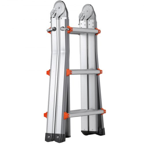 Telescoping Ladder A Frame 11 FT Compact Aluminum Extension Ladder