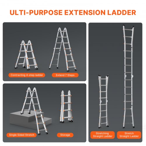 Telescoping Ladder A Frame 13 FT Extension MultiFunction for Homework