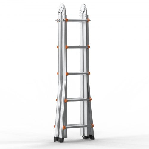 Telescoping Ladder A Frame 17 FT Compact Aluminum Extension Ladder
