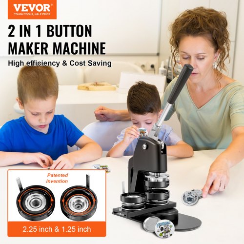 Button Maker Machine Multiple Sizes 125225 Inch Badge Punch Press Kit