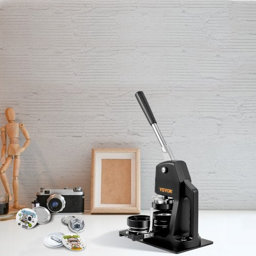 Button Maker Machine Multiple Sizes 1.25 + 2.25 Inch Badge Punch Press Kit