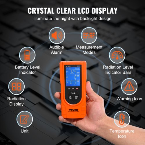 3in1 EMF Meter 5Hz – 35GHz Handheld Rechargeable Electromagnetic Field