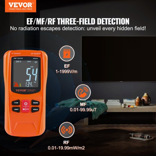 3in1 EMF Meter 5Hz6GHz Handheld Rechargeable Electromagnetic Field