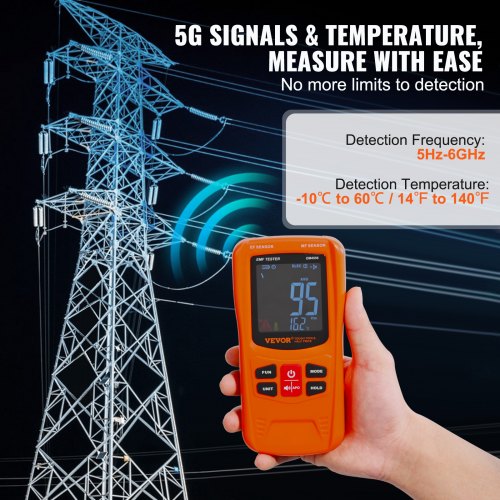 3in1 EMF Meter 5Hz6GHz Handheld Rechargeable Electromagnetic Field