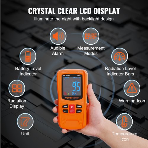3in1 EMF Meter 5Hz6GHz Handheld Rechargeable Electromagnetic Field