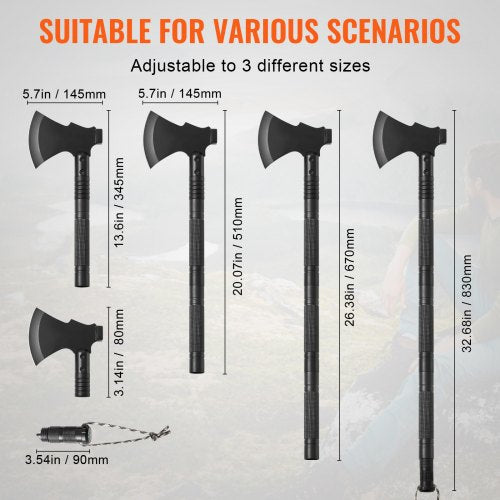 Survival Shovel Survival Axe 16in1 Camping Folding Shovels with Hatchet