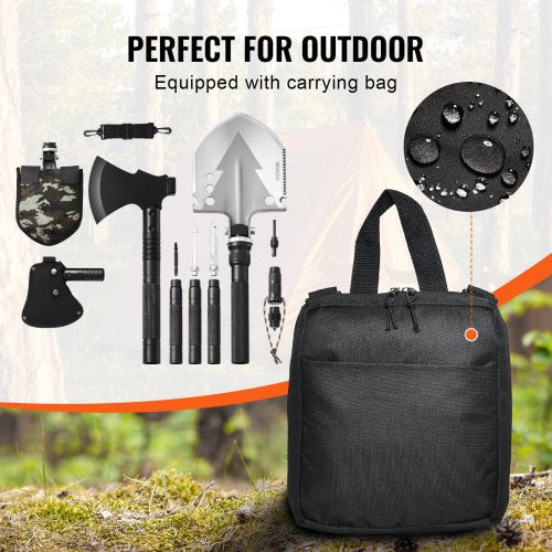 Survival Shovel Survival Axe 16in1 Camping Folding Shovels with Hatchet