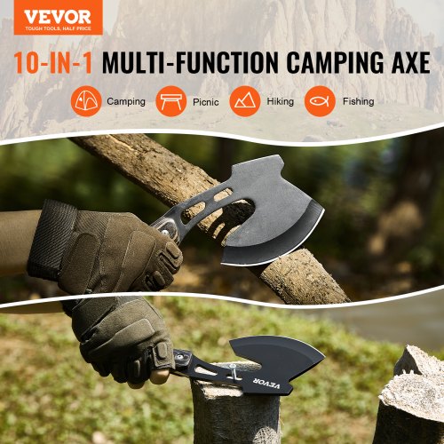 Hunting Knife and Hatchet Axe Combo Set with Sheath Fixed Blade Tactical