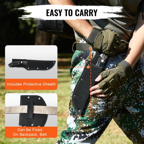 Hunting Knife and Hatchet Axe Combo Set with Sheath Fixed Blade Tactical