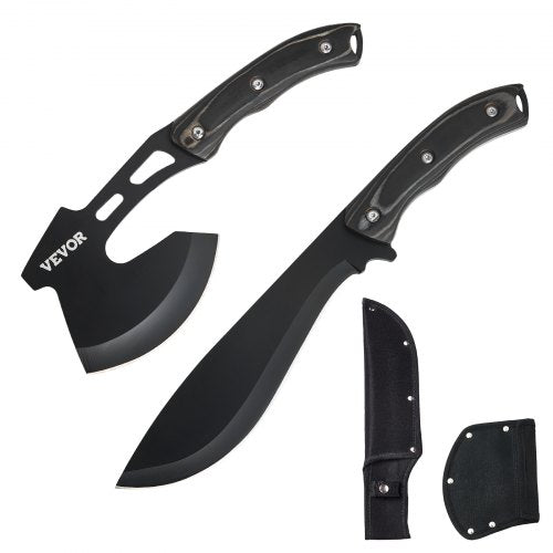 Hunting Knife and Hatchet Axe Combo Set with Sheath Fixed Blade Tactical