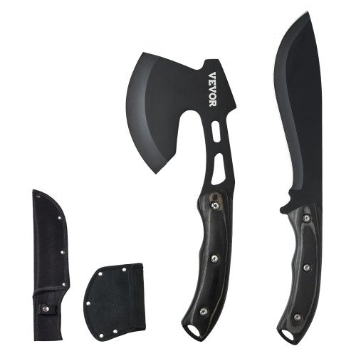 Hunting Knife and Hatchet Axe Combo Set with Sheath Fixed Blade Tactical