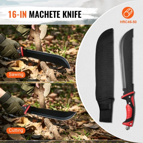 Camping Hatchet and Machete Knife Set with Sheath Hunting Knife