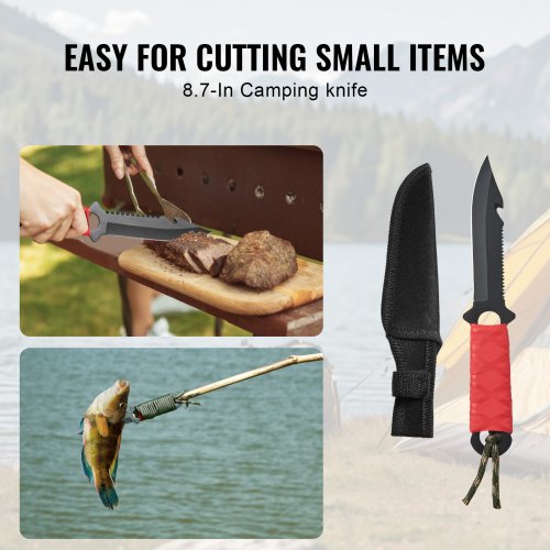 Camping Hatchet and Machete Knife Set with Sheath Hunting Knife