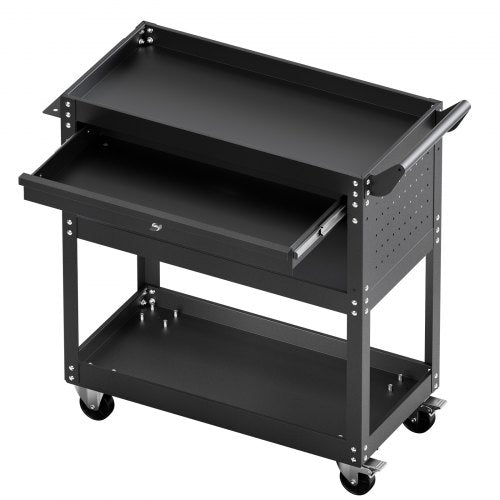 4Tier Tool Cart with Wheels 350 lbs Load Capacity Rolling Work Cart with Wheels
