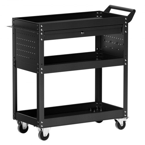 4Tier Tool Cart with Wheels 350 lbs Load Capacity Rolling Work Cart with Wheels