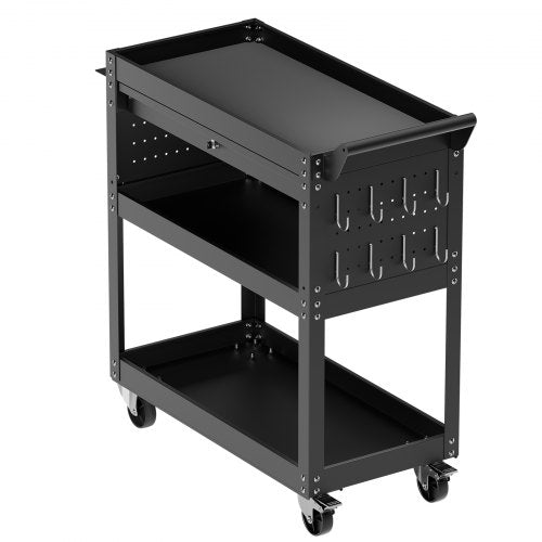 4Tier Tool Cart with Wheels 350 lbs Load Capacity Rolling Work Cart with Wheels