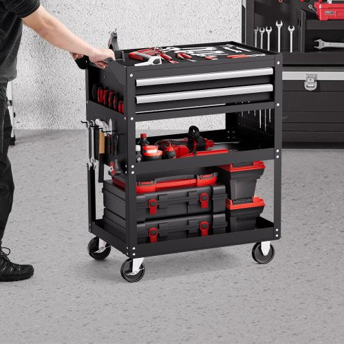 5Tier Tool Cart with Wheels 400 lbs Load Capacity Rolling Work Cart with Wheels