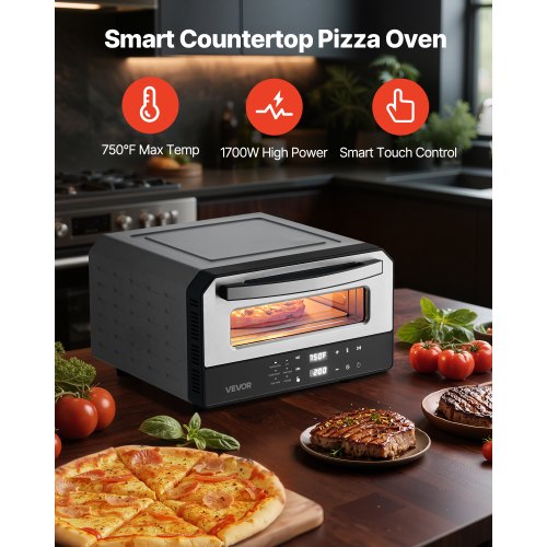Electric Pizza Oven Smart Pizzas Maker Indoor With 5 Preset 12Inch Countertop