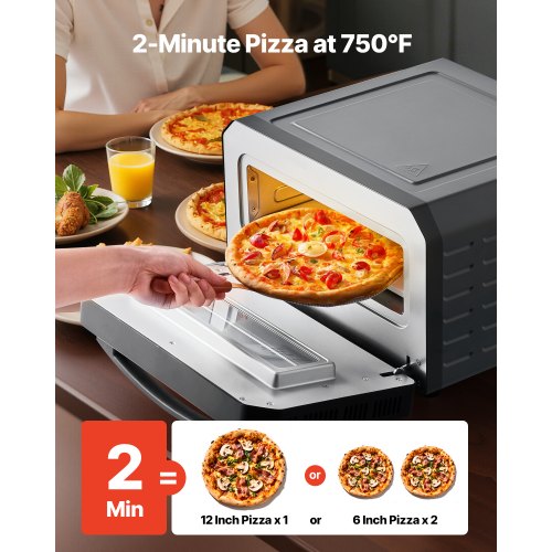 Electric Pizza Oven Smart Pizzas Maker Indoor With 5 Preset 12Inch Countertop