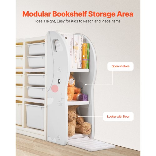 Kids Toy Storage 4Tier Elephantshape Organizer With 10 Plastic Movable Bins