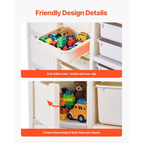 Kids Toy Storage 4Tier Elephantshape Organizer With 10 Plastic Movable Bins