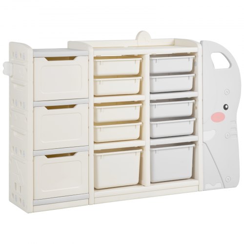 Kids Toy Storage 4Tier Elephantshape Organizer With 10 Plastic Movable Bins