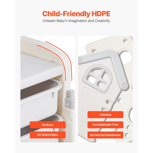 Kids Toy Storage with Bookshelf 4Tier Toy Storage Organizer with 10