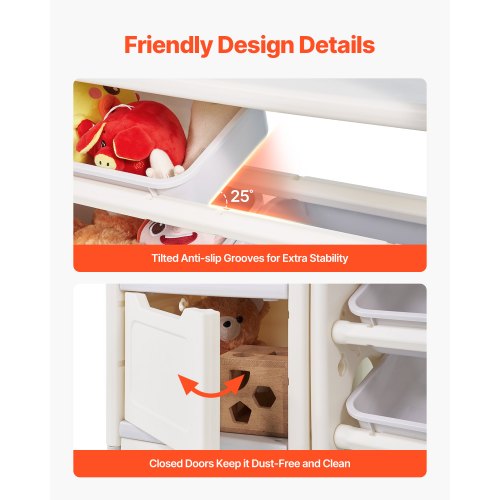 Kids Toy Storage with Bookshelf 4Tier Large Toy Storage Organizer with 10